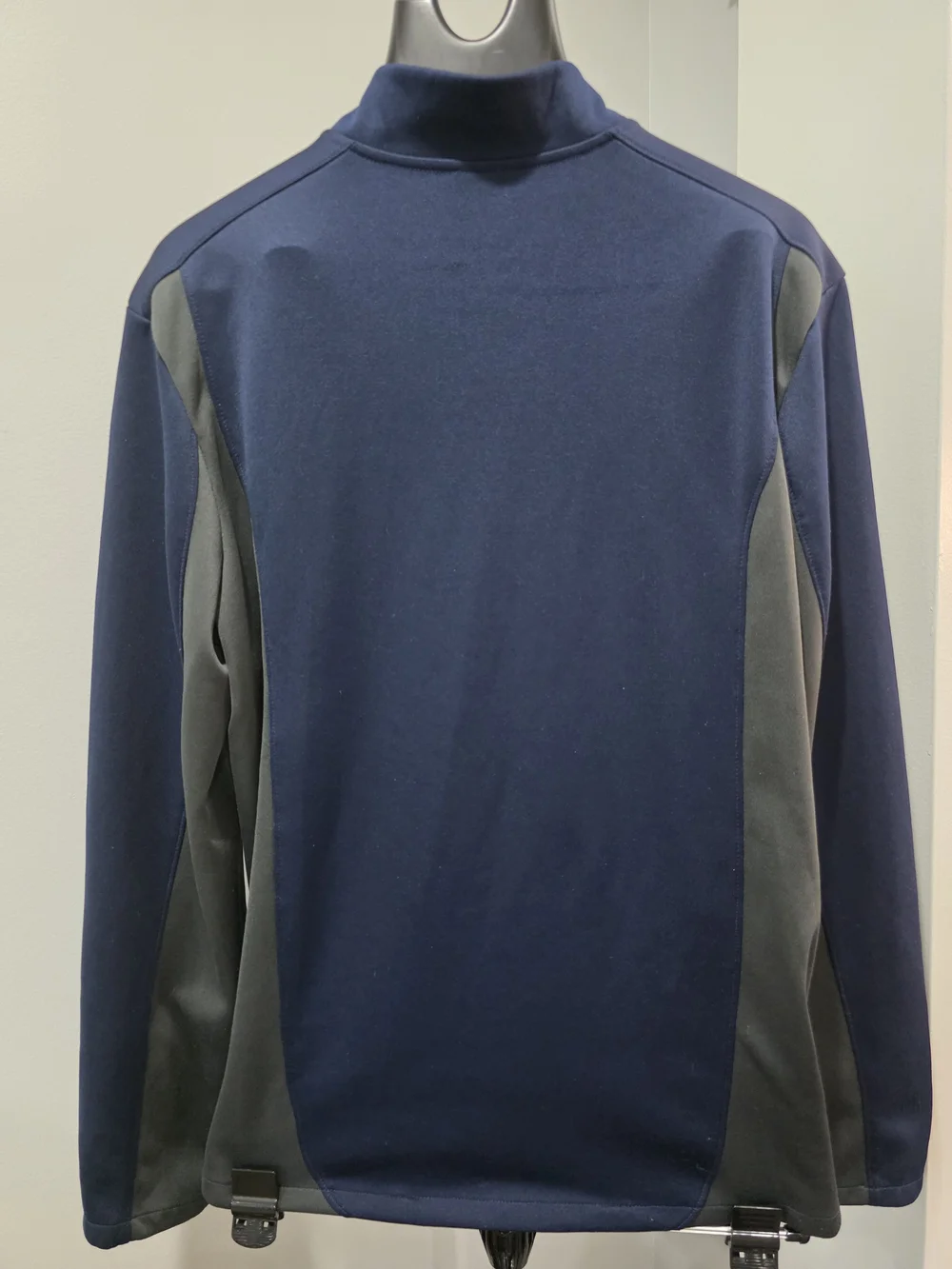 Jordan Navy and Gray Dearborn Basketball Track Jacket with Yellow 'M' Patch